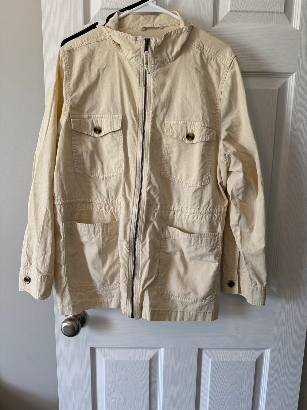 Sonoma Cream Zip-Up Utility Field Jacket